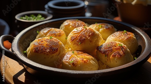 Kasnocken Austrian Cheese Dumplings. Best For Banner, Flyer, and Poster photo