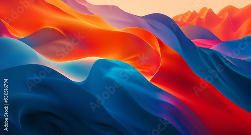 Smooth Gradient Background Featuring Vibrant Red, Orange, and Blue Tones