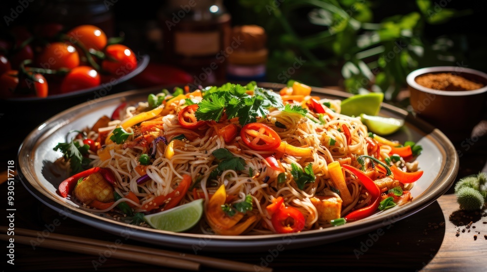 Vegetarian Pad Thai. Best For Banner, Flyer, and Poster Vegetarian Pad Thai. Best For Banner, Flyer, and Poster