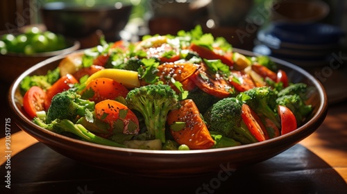 Vegetable Stir Fry with Ginger Soy Sauce. Best For Banner, Flyer, and Poster