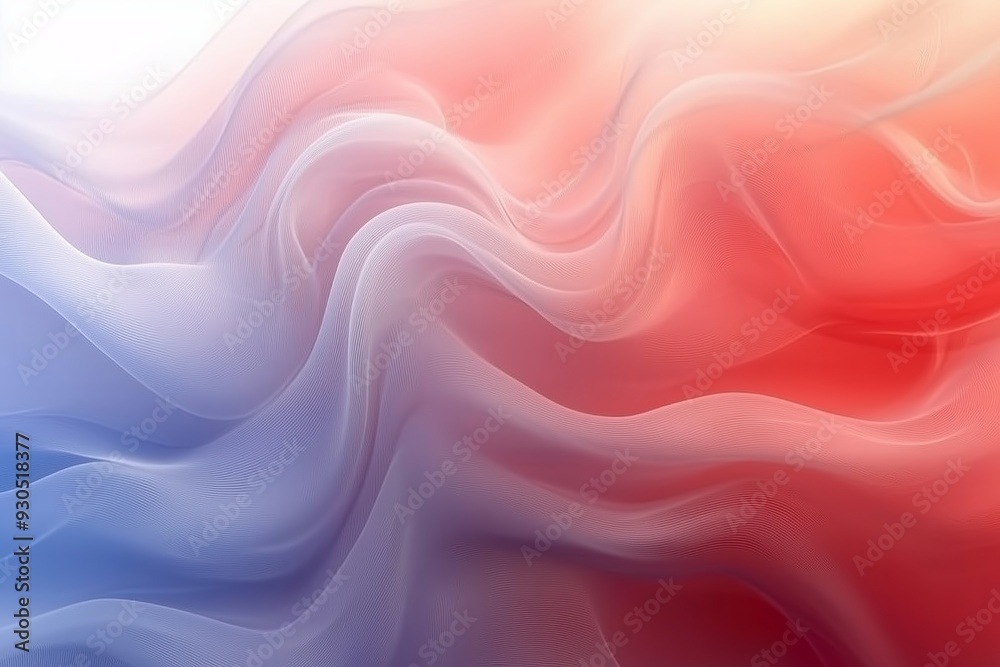 Obraz premium A mesmerizing abstract image featuring soft, flowing waves of fabric-like textures in soothing pastel shades of pink, purple, and orange.