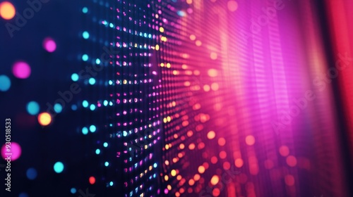 Wallpaper Mural A colorful close up reveals a textured wall adorned with embedded lights glowing in vibrant hues Torontodigital.ca