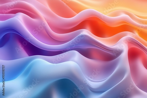 A mesmerizing abstract image featuring soft, flowing waves of fabric-like textures in soothing pastel shades of pink, purple, and orange.