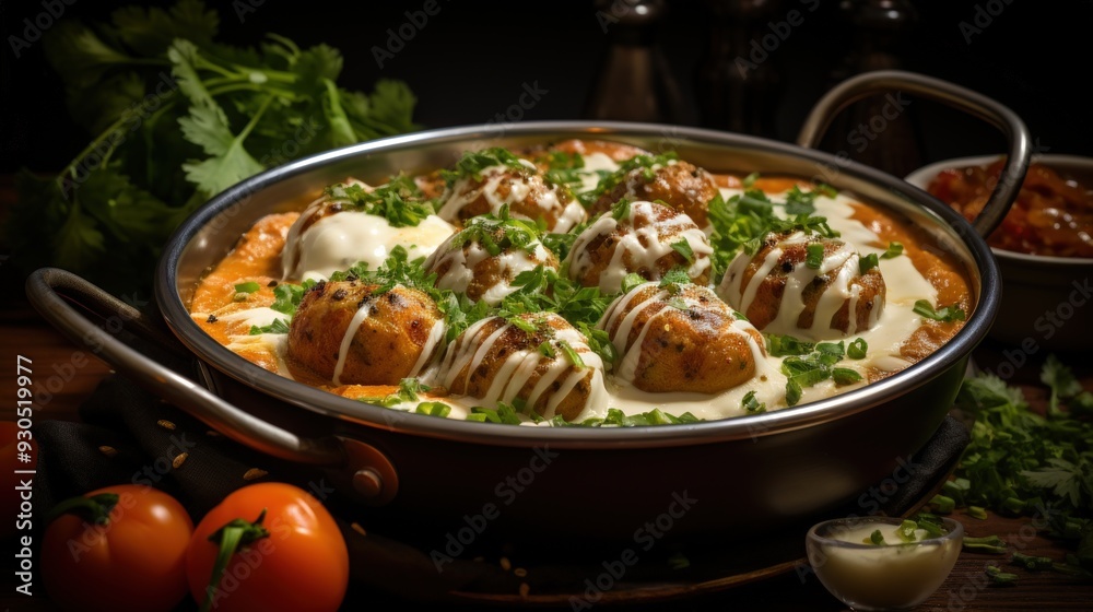 Malai Kofta with Creamy Tomato Sauce. Best For Banner, Flyer, and Poster Malai Kofta with Creamy Tomato Sauce. Best For Banner, Flyer, and Poster
