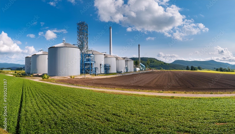 A biomass plant processing organic materials or a field growing crops specifically for bioenergy, algae, growing demand for energy, renewable energy sources, biomass waste material, sustainable energy A biomass plant processing organic materials or a field growing crops specifically for bioenergy, algae, growing demand for energy, renewable energy sources, biomass waste material, sustainable energy