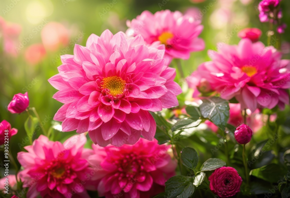 vibrant pink flower arrangement illuminated soft lighting creating charming inviting atmosphere, bouquet, petals, decor, floral, design, beauty, blossom