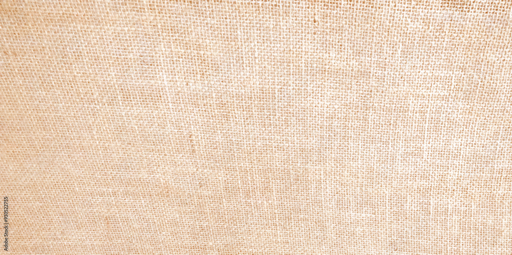 Fototapeta premium Close-up of fabric woven from burlap. Brown light linen texture or background for your design. close up of abstract fabric texture as background for interior design