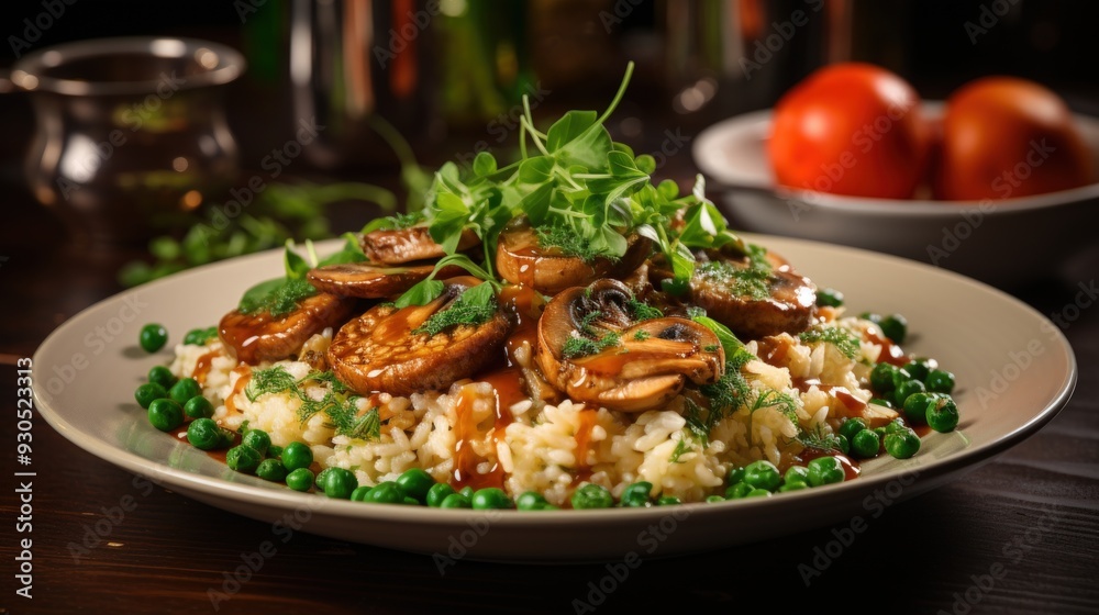 Gourmet Mushroom Risotto. Best For Banner, Flyer, and Poster Gourmet Mushroom Risotto. Best For Banner, Flyer, and Poster