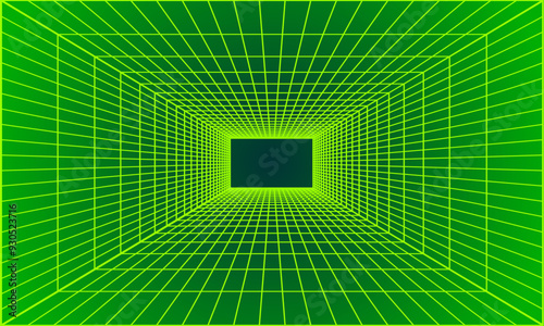 3D perspective of wireframe room background