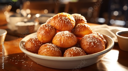 Loukoumades Greek Honey Puffs. Best For Banner, Flyer, and Poster photo