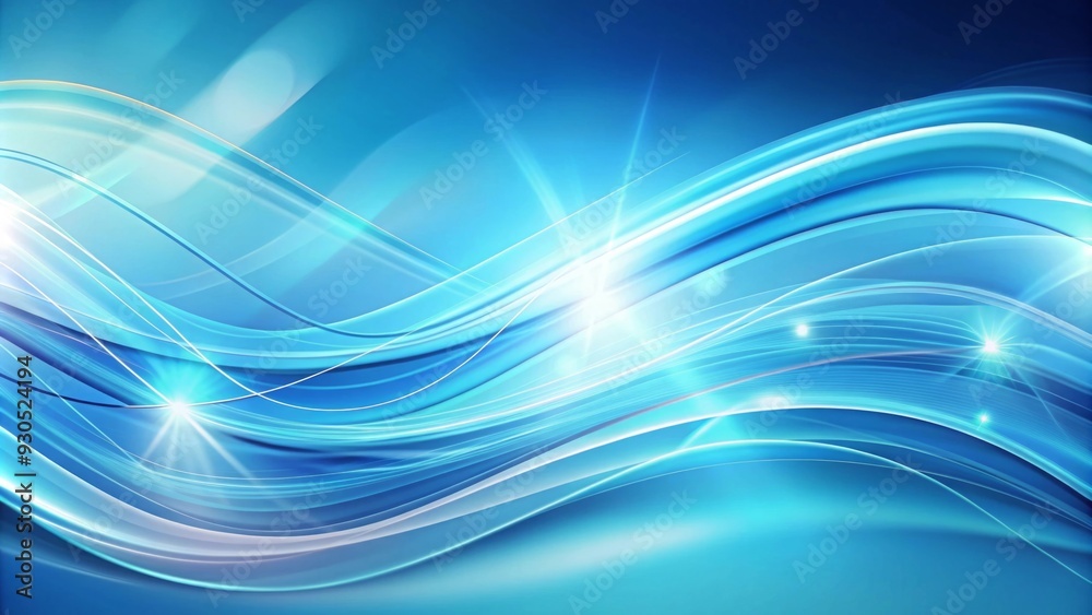 Fototapeta premium Abstract vibrant background with dynamic wavy lines and light blue shapes
