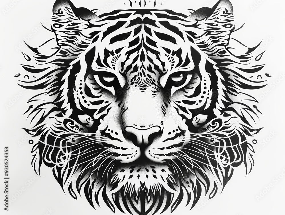 Fototapeta premium Tiger head. Polygonal low poly style vector illustration.