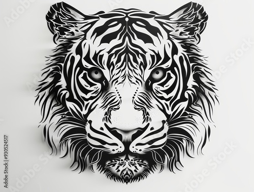 Tiger head. Polygonal low poly style vector illustration.