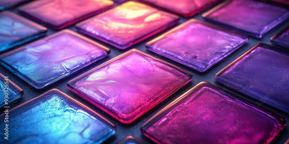 Neon-Illuminated Geometric Patterns in Lavender and Mint, generative ai Neon-Illuminated Geometric Patterns in Lavender and Mint, generative ai