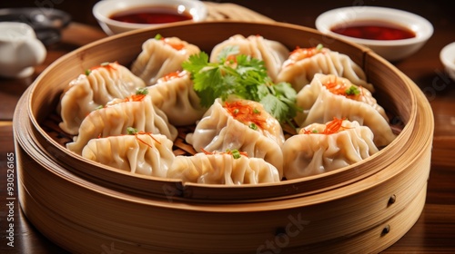 Xiao Long Bao Soup Dumplings. Best For Banner, Flyer, and Poster photo