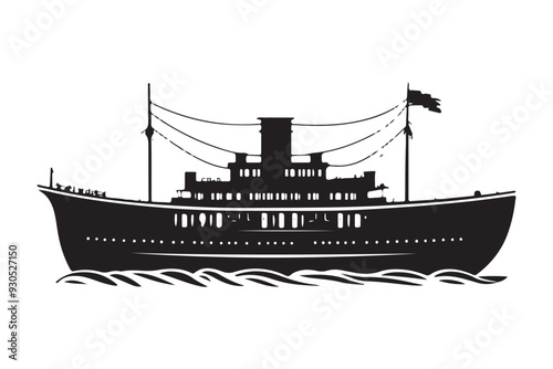 Boat Silhouette, Ship Silhouette, Vector Silhouette, Nautical Vector, Marine Design, Ocean Silhouette, SailingVector, ShipOutline, BoatVectorArt, SilhouetteGraphics, SeaVesselVector, photo