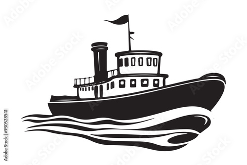 Boat Silhouette, Ship Silhouette, Vector Silhouette, Nautical Vector, Marine Design, Ocean Silhouette, SailingVector, ShipOutline, BoatVectorArt, SilhouetteGraphics, SeaVesselVector, photo