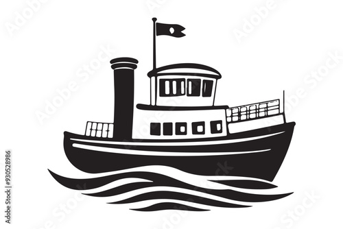 Boat Silhouette, Ship Silhouette, Vector Silhouette, Nautical Vector, Marine Design, Ocean Silhouette, SailingVector, ShipOutline, BoatVectorArt, SilhouetteGraphics, SeaVesselVector, photo