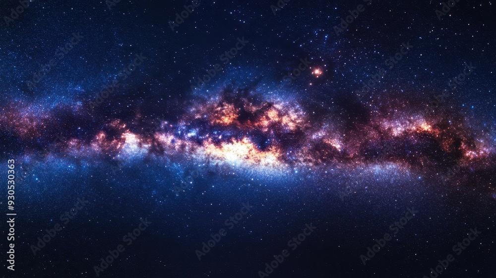 Fototapeta premium A stunning view of a galaxy filled with stars and cosmic colors.