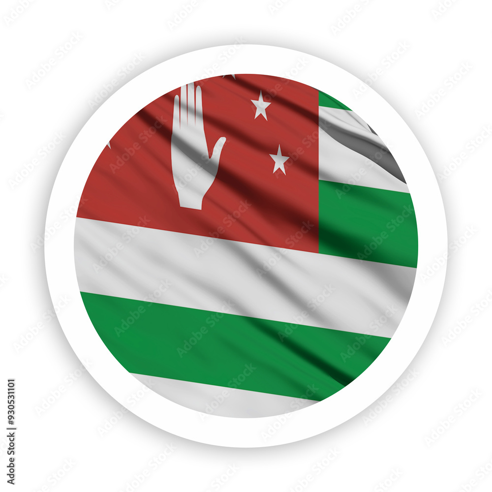 Fototapeta premium Abkhazia Waving Flag with White Rounded Frame 