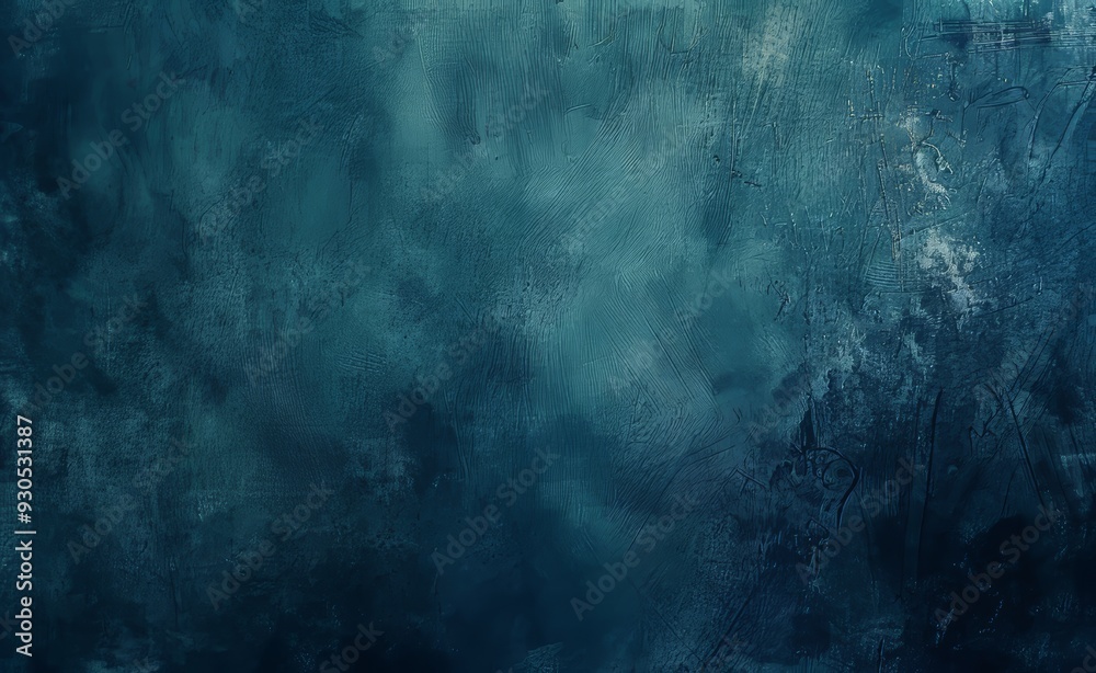 Fototapeta premium Minimalistic Dark Green Texture with a Deep Blue Gradient Background