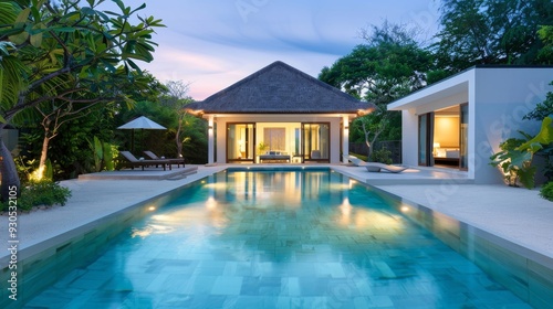 A large house with a pool and a patio