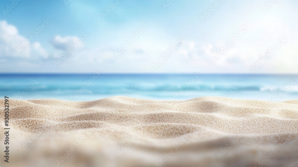 Serene beach scene with soft sand and a calm blue ocean under a bright sky, perfect for themes of relaxation, summer, and tranquility. Serene beach scene with soft sand and a calm blue ocean under a bright sky, perfect for themes of relaxation, summer, and tranquility.