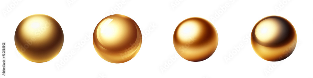 Obraz premium Metallic gold ball clip art 