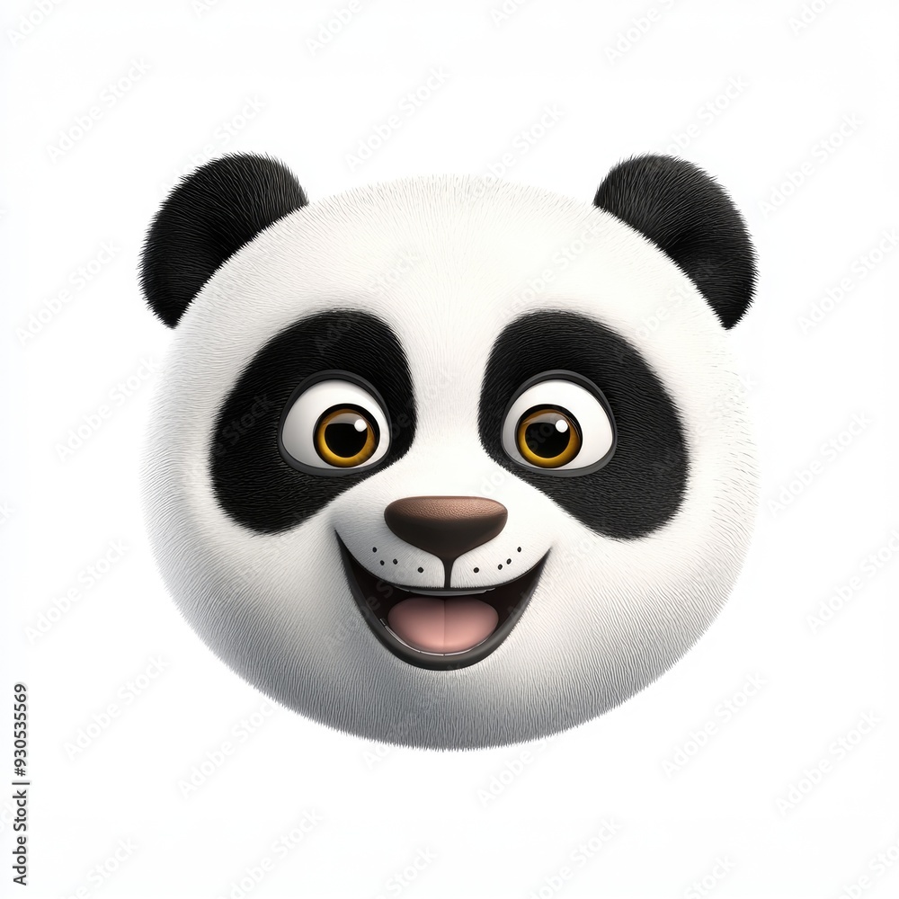 A cheerful panda face emoji bringing joy and delight with its playful expression on a bright background A cheerful panda face emoji bringing joy and delight with its playful expression on a bright background