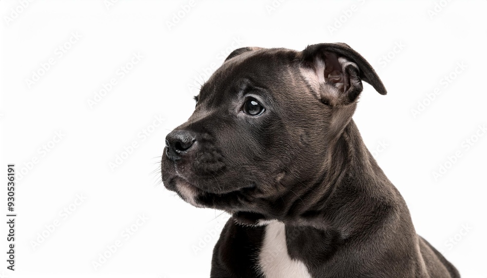スタッフォードシャー・ブル・テリアの子犬のポートレート(Staffordshire Bull Terrier puppy portrait on white background)
スタッフォードシャー・ブル・テリアの子犬のポートレート(Staffordshire Bull Terrier puppy portrait on white background)