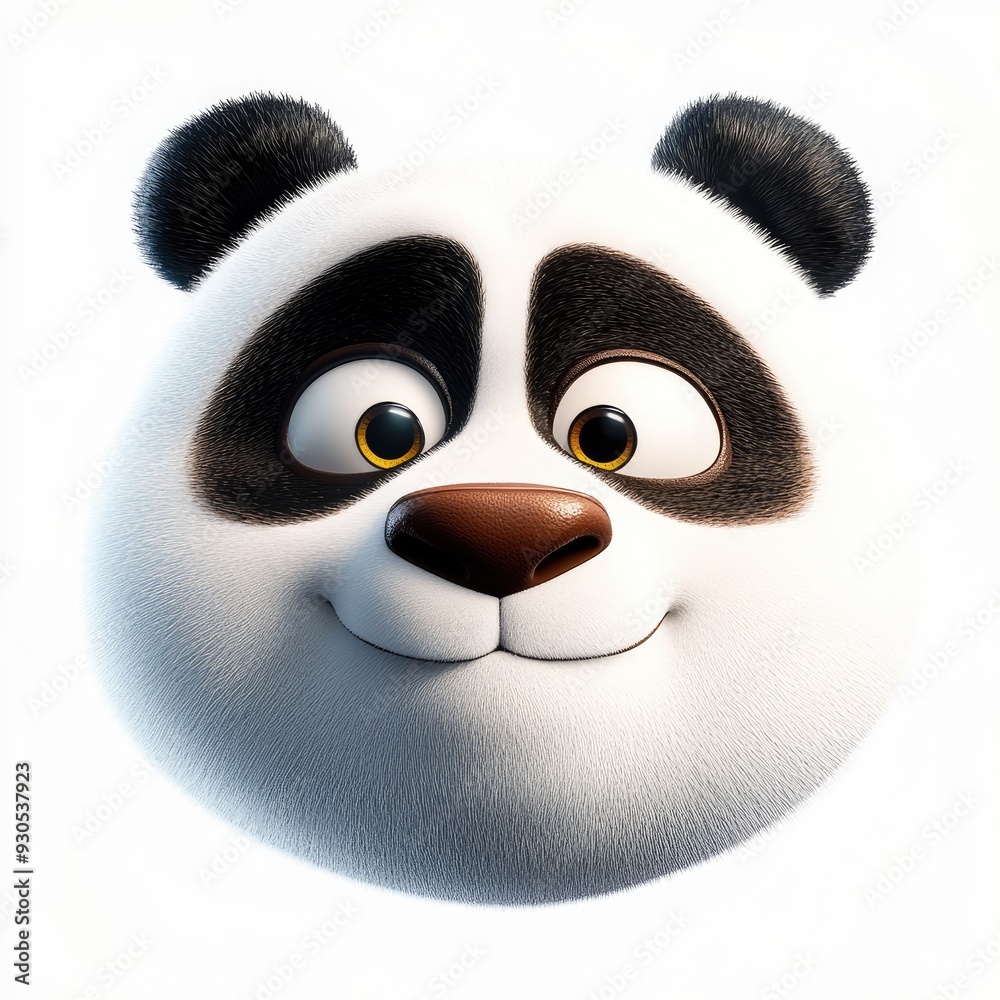 Fototapeta premium A melancholic panda expressing sadness against a light backdrop