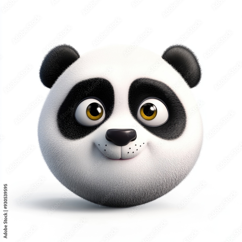 A whimsical panda emoji showcasing a charming smile A whimsical panda emoji showcasing a charming smile