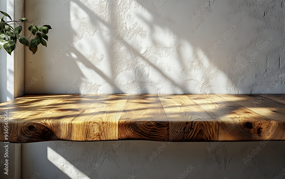 A wooden tabletop with natural textures and shadows, creating a serene atmosphere. A wooden tabletop with natural textures and shadows, creating a serene atmosphere.