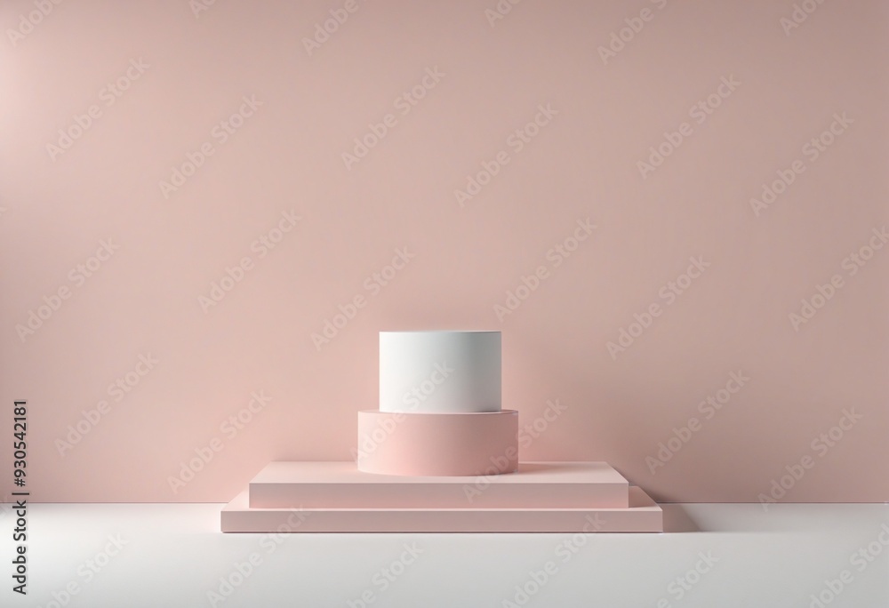 minimal sweet scene with display podium for mock up and product brand presentation minimal sweet scene with display podium for mock up and product brand presentation