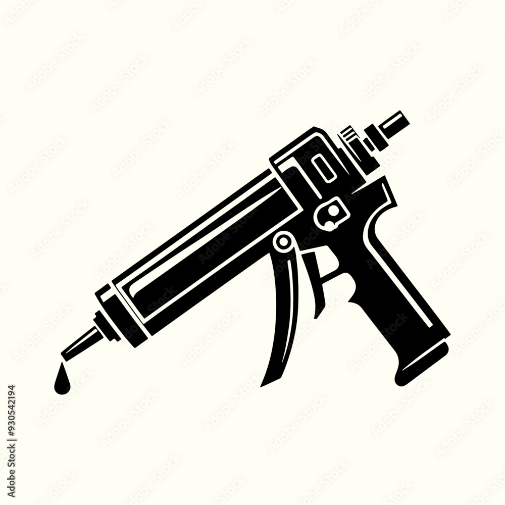 Silhouette of Caulking Gun in Vector Format Silhouette of Caulking Gun in Vector Format