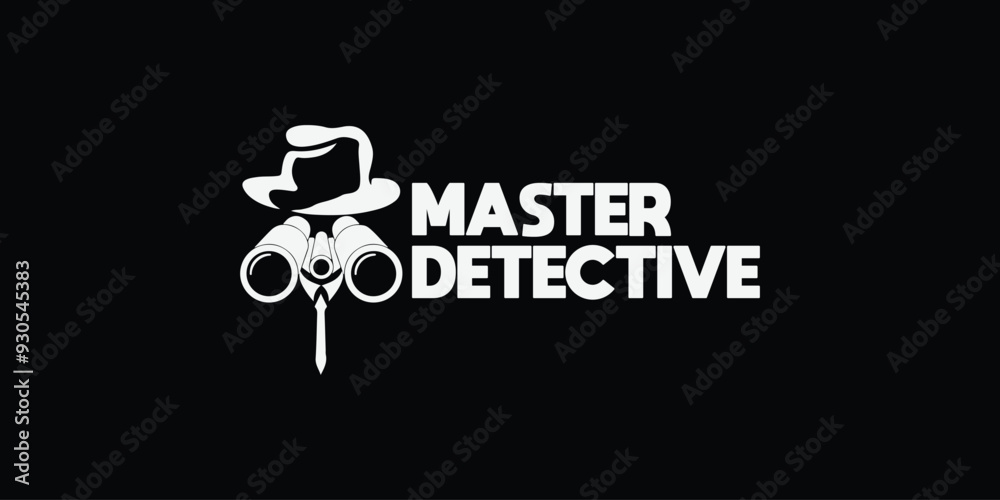 Detective and binoculars logo design Detective and binoculars logo design