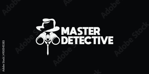 Detective and binoculars logo design