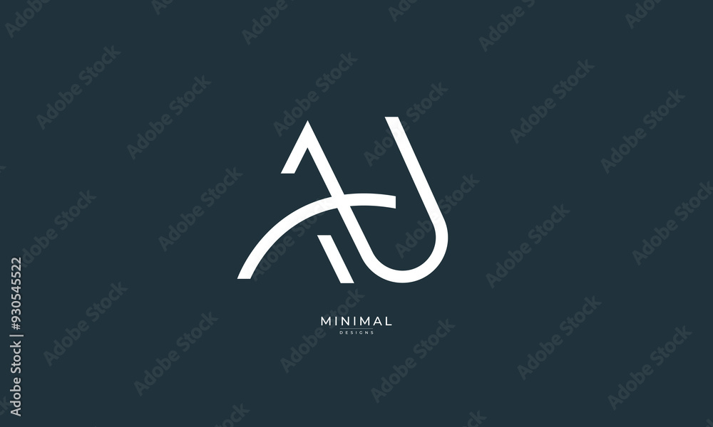 Alphabet letter icon logo AU Alphabet letter icon logo AU