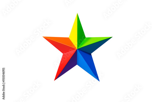 colorful star on transparent background