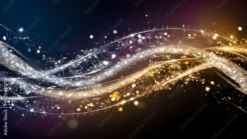 Obraz premium Abstract glitter Background with bokeh light, created with generative AI technology 