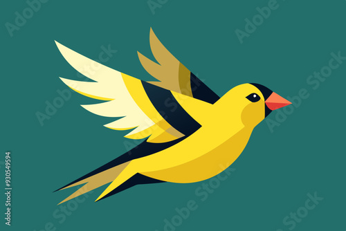 Canvas-taulu Goldfinch Bird vector art illustration