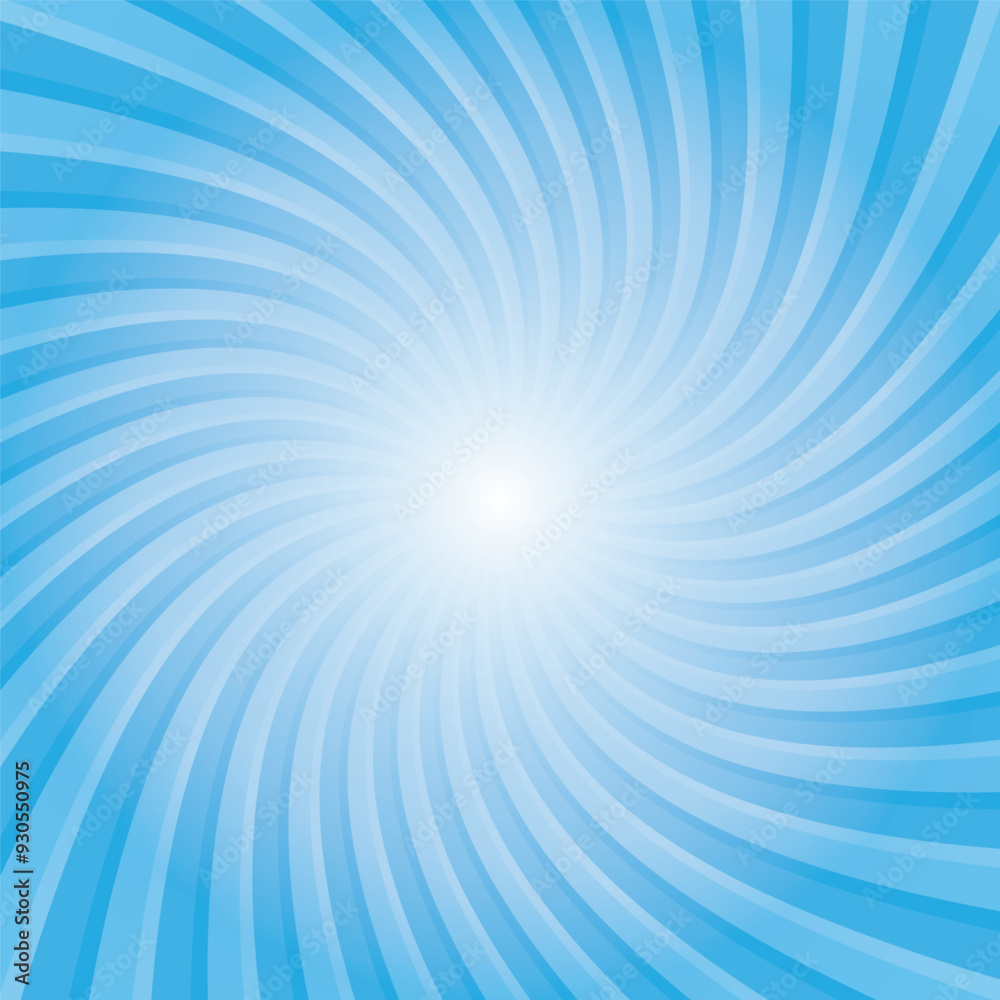 Vector illustration with radiant cloud sky background and twist effect, retro and vintage sun rays Vector illustration with radiant cloud sky background and twist effect, retro and vintage sun rays
