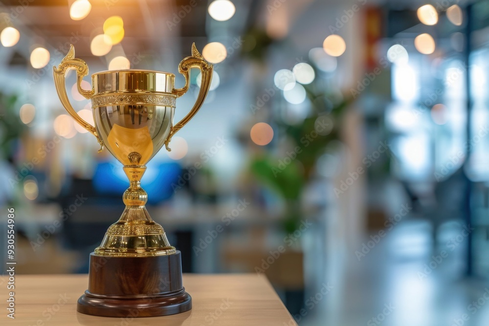 A golden trophy symbolizes success as a team member is honored with applause, embodying the spirit of employee appreciation and achievement. A golden trophy symbolizes success as a team member is honored with applause, embodying the spirit of employee appreciation and achievement.