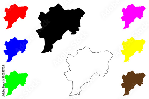Kayseri (Provinces of the Republic of Turkey) map vector illustration, scribble sketch Kayseri ili map
