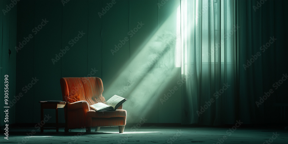 Fototapeta premium Sunbeams Through a Window in an Empty Room