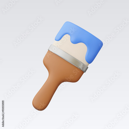 3d Realistic Paint brush icon vector illustration