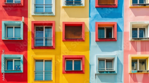 Pattern Of Colorful Artistic Building Windows