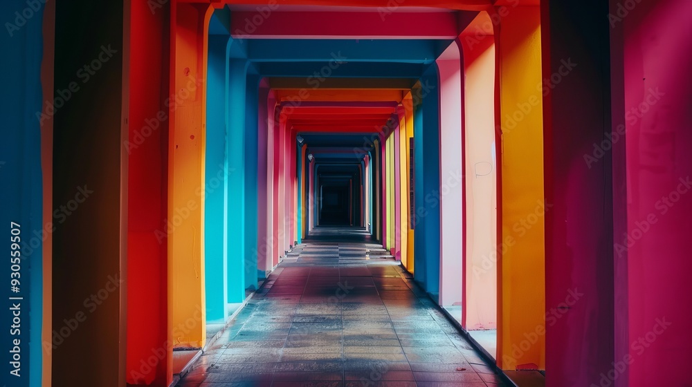 multicolored hallway multicolored hallway