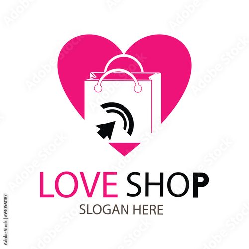 love shop logo icon design vector illustration