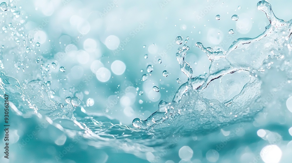 A close-up of water with bubbles on the surface and at the bottom A close-up of water with bubbles on the surface and at the bottom